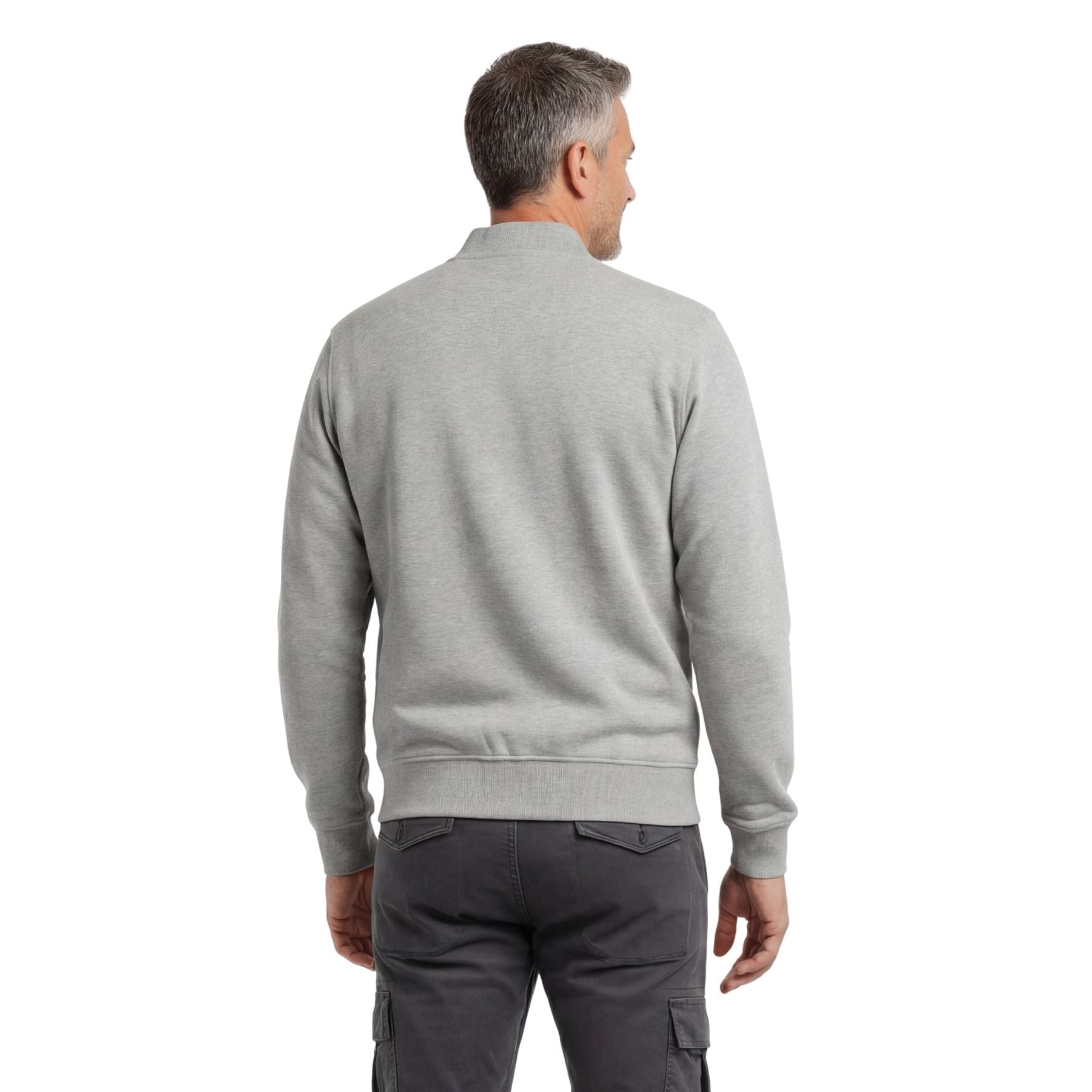 Men's Classic Zip-Up Baseball Fleece Jacket in Lightweight Cotton Blend Fabric with Sporty Edge