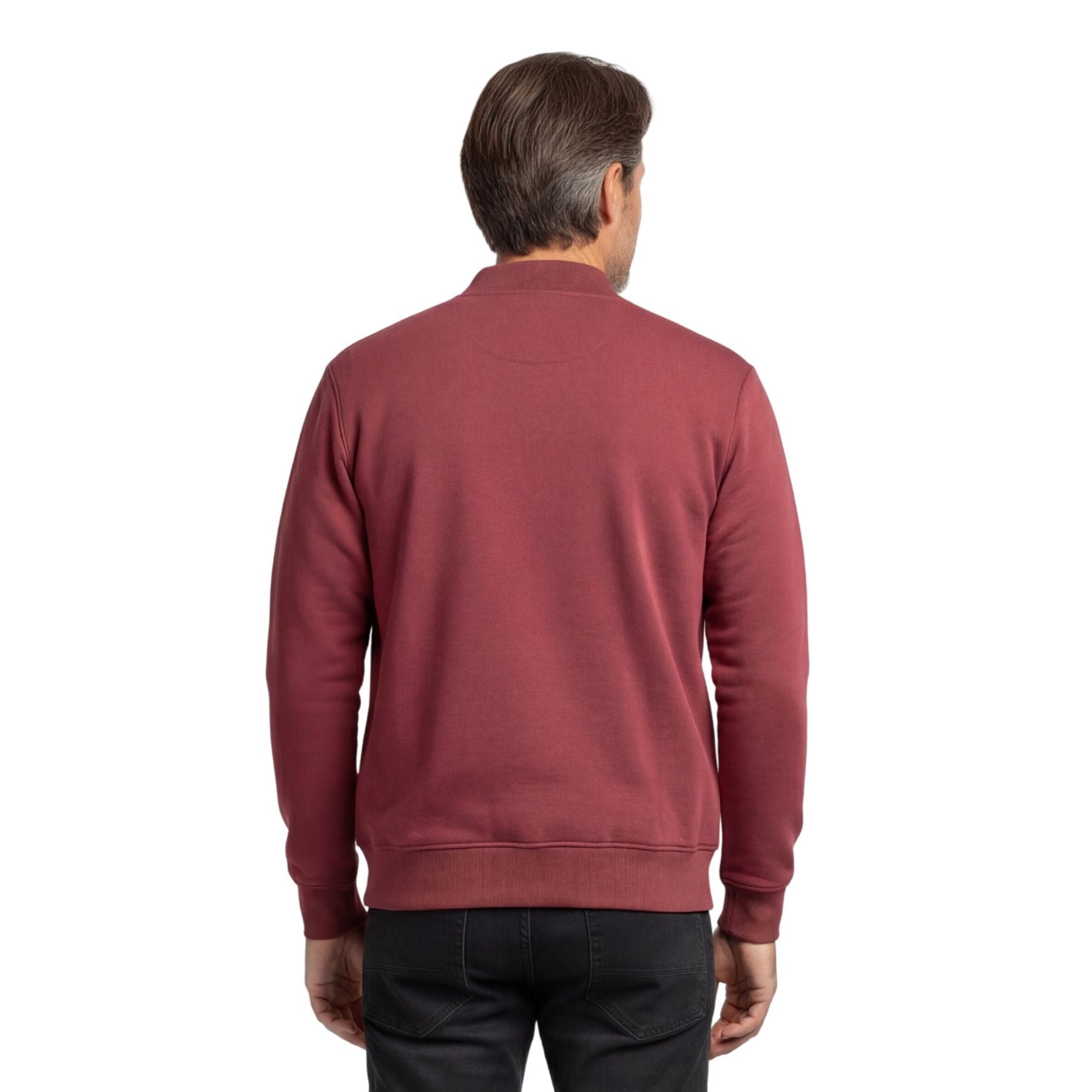 Men's Classic Zip-Up Baseball Fleece Jacket in Lightweight Cotton Blend Fabric with Sporty Edge