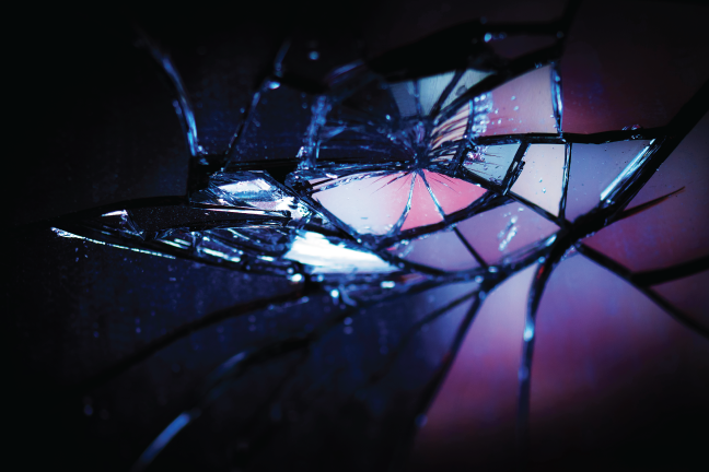 Pink Shattered Glass