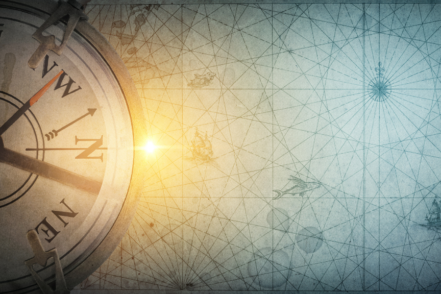 Gold & Blue Compass